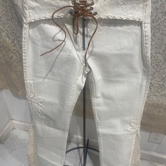 Parasuco Vintage Hand Stitched Embellished Denim Sz 27 - Picture 1 of 14